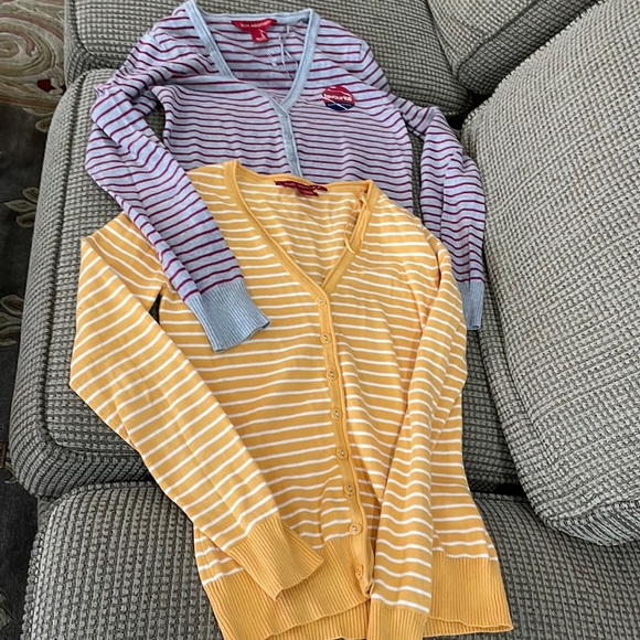 B.u.m. Equipment striped cardigans (sz xs) - Picture 1 of 9